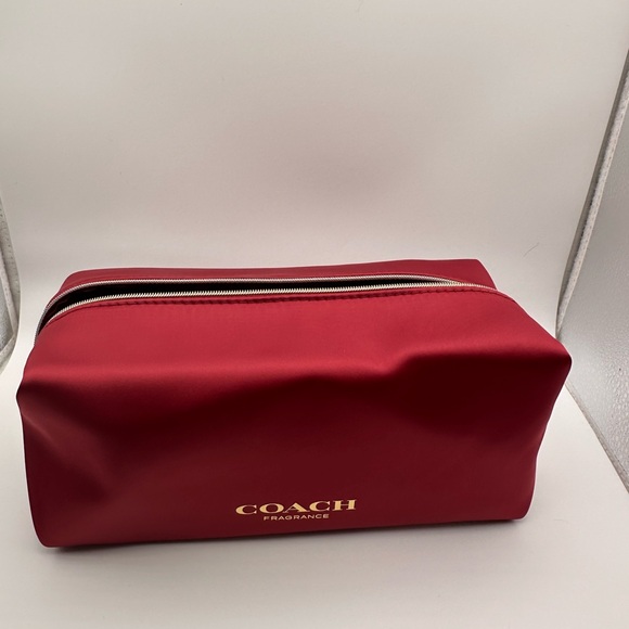 Coach Burgundy Cosmetic Pouch with Gold Accents NWOT - Picture 6 of 6